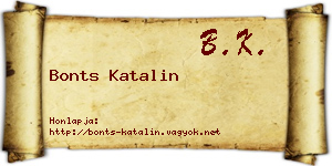 Bonts Katalin névjegykártya