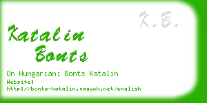 katalin bonts business card